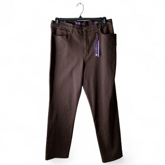Gloria Vanderbilt Amanda Jeans Womens 14 High Rise Ultra Stretch Dark Roast Wash - Picture 1 of 16